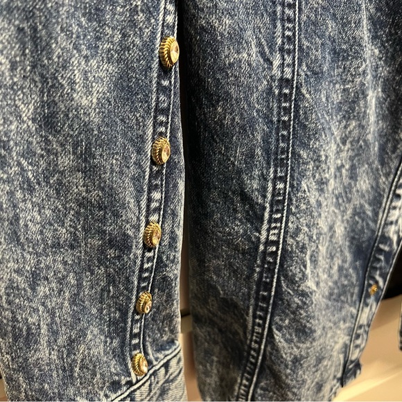 NWT Sandro Stane Denim Rhinestone Pearl Shirt Midnight Blue Western Jacket US 8 - Picture 15 of 16